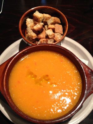 BioFresh carrot soup with homemade croutons at BIOFresh 1 in Timisoara