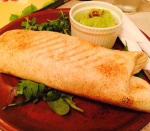 fajitas with mushrooms and guacamole at BIOFresh 1 in Timisoara