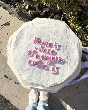 Vegan cake: vanilla biscuits, buttercream, fresh strawberries. Made by pre-order. at 2022_bak in Yerevan