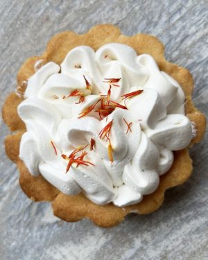 Divine vegan shortcrust pastry "basket" with oranges and cream. By pre-order. at 2022_bak in Yerevan
