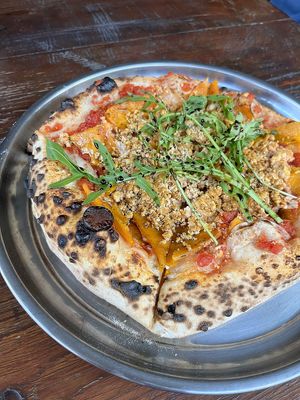 Pumpkin vegan pizza at 2022_bak in Yerevan