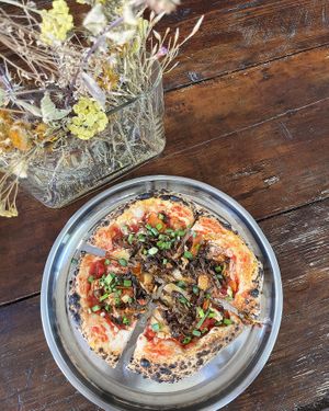 Perfect mushroom pizza at 2022_bak in Yerevan