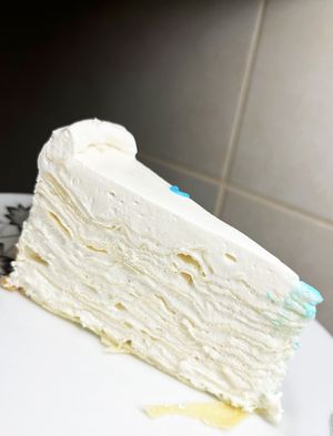 Standart piece of vegan Napoleon cake at 2022_bak in Yerevan