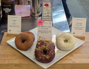 vegan doughnuts at PDX - Blue Star Donuts in Portland