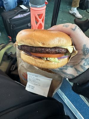 Vegan cheeseburger   at PDX - Burgerville - Clocktower in Portland