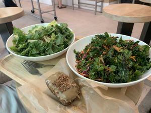 Caesar salad, kale salad and a pecan treat  at Goodsugar in New York City