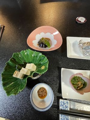 The soy cheese is to die for. So many delicious morsels   at Kakurimbo in Minobu