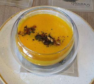 Butternut squash soup at La Mouka in Prague