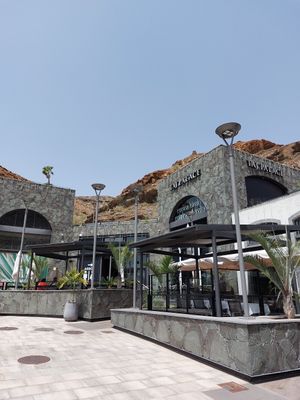 The outside of the restaurant. at Taj Palace - Mogan Mall in Gran Canaria