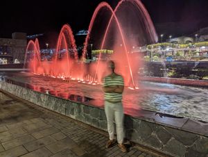 Nearby Fountain display at Taj Palace - Mogan Mall in Gran Canaria