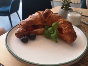 Vegetarian croissant at Zakładka in Bydgoszcz