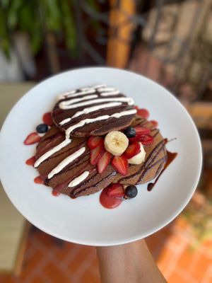 Chocolate Pan cakes at Bohai Holistic Lifestyle - Maybe closed in Oaxaca