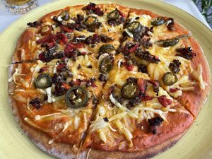 American hot pizza (ask for vegan cheese)  at Sunmoon - Septemvri in Sofia