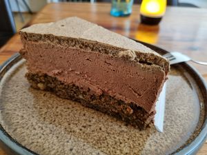 Tiramisu Cake with espresso layer at portal cafe in Uberlingen