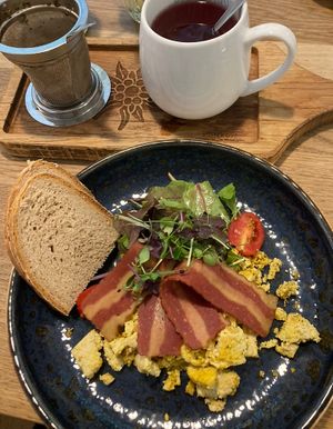 Scrambled Tofu + Vegan Bacon  at Café Zaunkönig  in Dachau