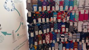 socks made out of recycled bottles at Veggienale & FairGoods in Berlin