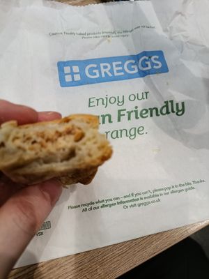 Sausage roll cross section at Greggs @ Primark Oxford St, London in London