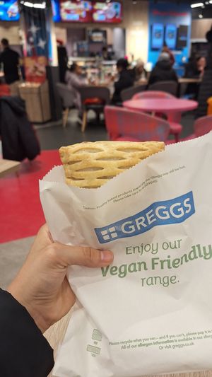 Vegan festive roll at Greggs @ Primark Oxford St, London in London