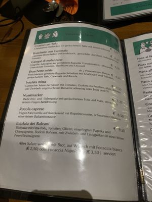 the vegan menu at L'Incontro in Karlsruhe