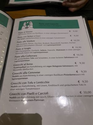 the vegan menu at L'Incontro in Karlsruhe