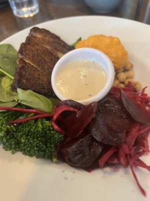 Buddha bowl with tofu   at Claremont Teahouse in Newcastle Upon Tyne