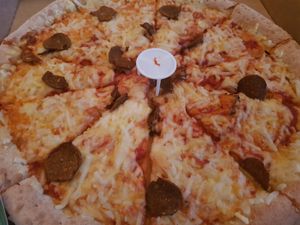 Vegan 'jackfruit' pepperoni pizza at Papa John's in South Shields