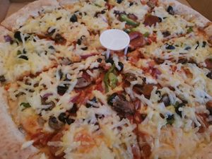 Vegan works pizza at Papa John's in South Shields