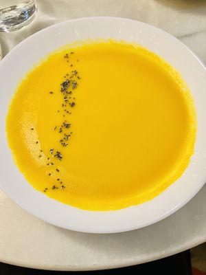 Delicious pumpkin soup!  at Casa Vani in Valencia