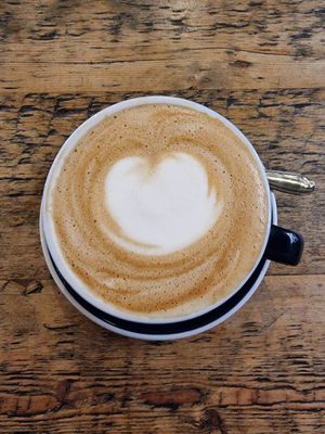 Oatmilk latte at Mihbaj Café & Kitchen in West London