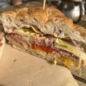 Seitan panini with vegan coleslaw!   at La Bottiglia in Venice