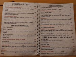 Menu at Beatles Cafe in Rishikesh