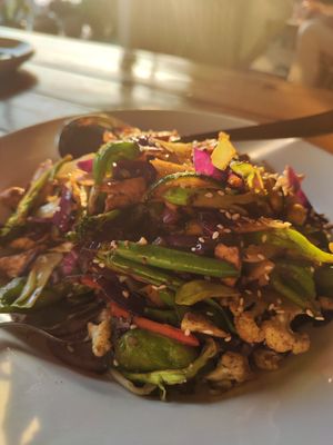 Stir fried veg with tofu - super delish at Beatles Cafe in Rishikesh