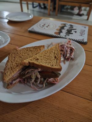 Vegan sandwhich at Beatles Cafe in Rishikesh