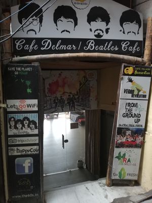 Entrance at Beatles Cafe in Rishikesh