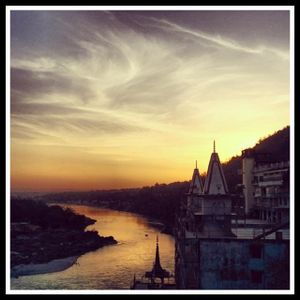 Terrace view at Beatles Cafe in Rishikesh