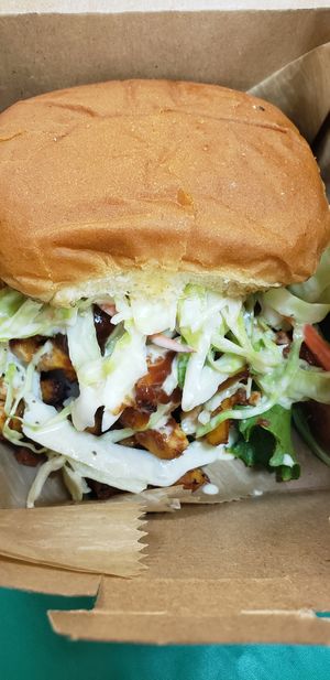 BBQ sandwich that was so delicious, I wanted to go back the next day. at Divine Leaf Vegan in Wesley Chapel