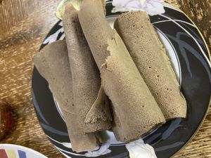Injera rolls at Bunna Cafe in Brooklyn
