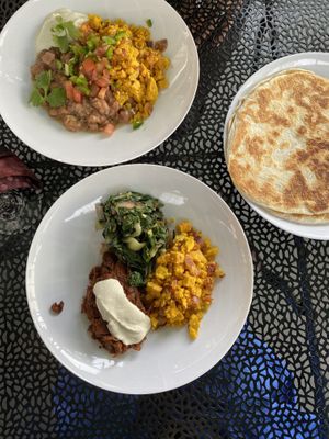 brunch dishes at Bunna Cafe in Brooklyn