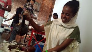 Coffee Ceremony. at Bunna Cafe in Brooklyn