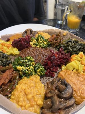 Full plate  at Bunna Cafe in Brooklyn