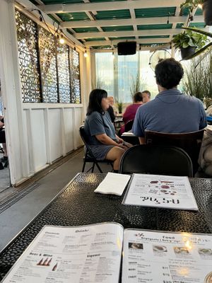 Outside seating   at Bunna Cafe in Brooklyn