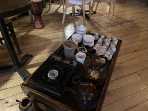 Coffee ceremony on weekends  at Bunna Cafe in Brooklyn