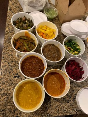 Look at all these lil containers just for meeeeee at Bunna Cafe in Brooklyn