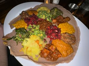 Feast for two  at Bunna Cafe in Brooklyn