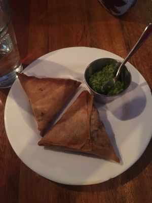 Lentil sambusa at Bunna Cafe in Brooklyn