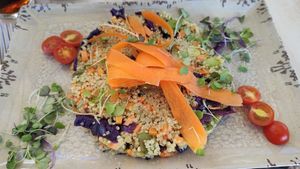 Quinoa salade with sweet potato and avocado at La Salada del Tamariu in Tamariu
