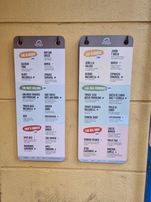 Menu at Las Muns in Alicante