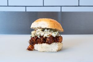 Vegan BBQ Tofu Sandwich at Wildwood Community Market in Boone