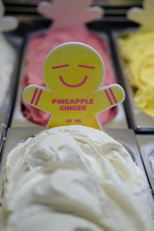 Pineapple Ginger sorbet at Gingerlatis - Gelati and Dessert Bar in Yandina