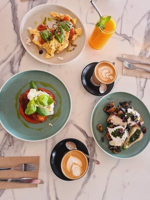 Breakfast served at Greens & Grains Cafe in Beaconsfield